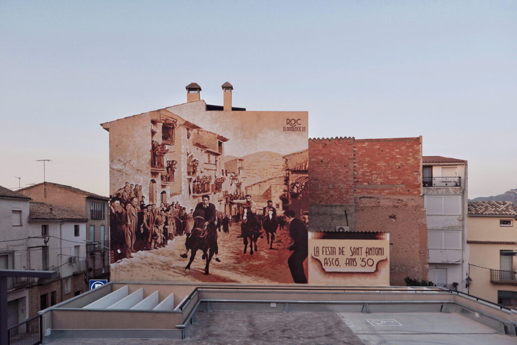 Foto: Mural de la Festa de Sant Antoni d'Ascó (Murs de Bitàcola)