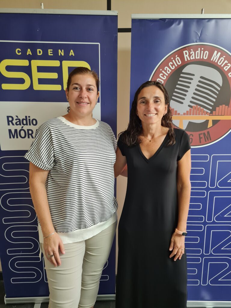 Elisenda Ventura i Meritxell Masip, de l'Escola Lluis Viñas de Móra d'Ebre